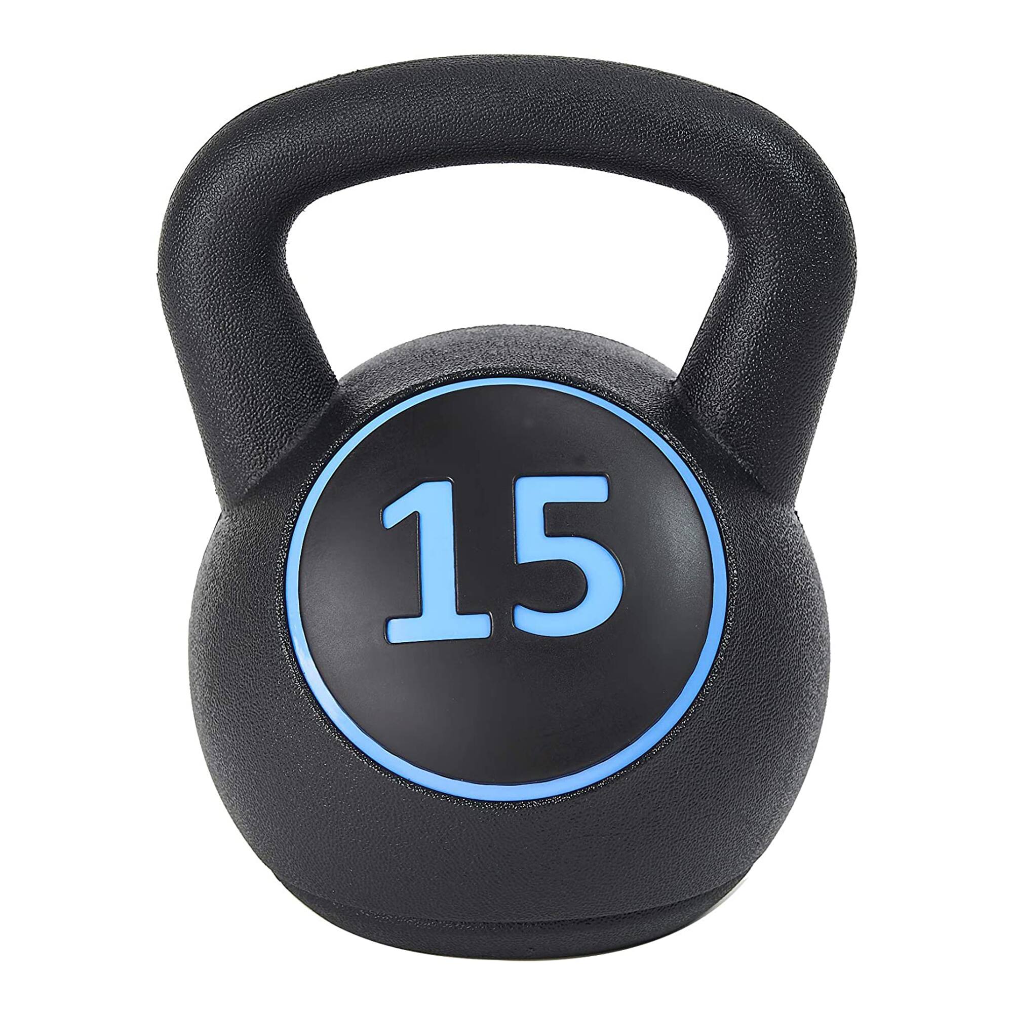 Alt View 5. BalanceFrom Fitness - BalanceFrom Wide Grip Kettlebell Fitness Exercise Weights, 5, 10, and 15 Pounds - Black.