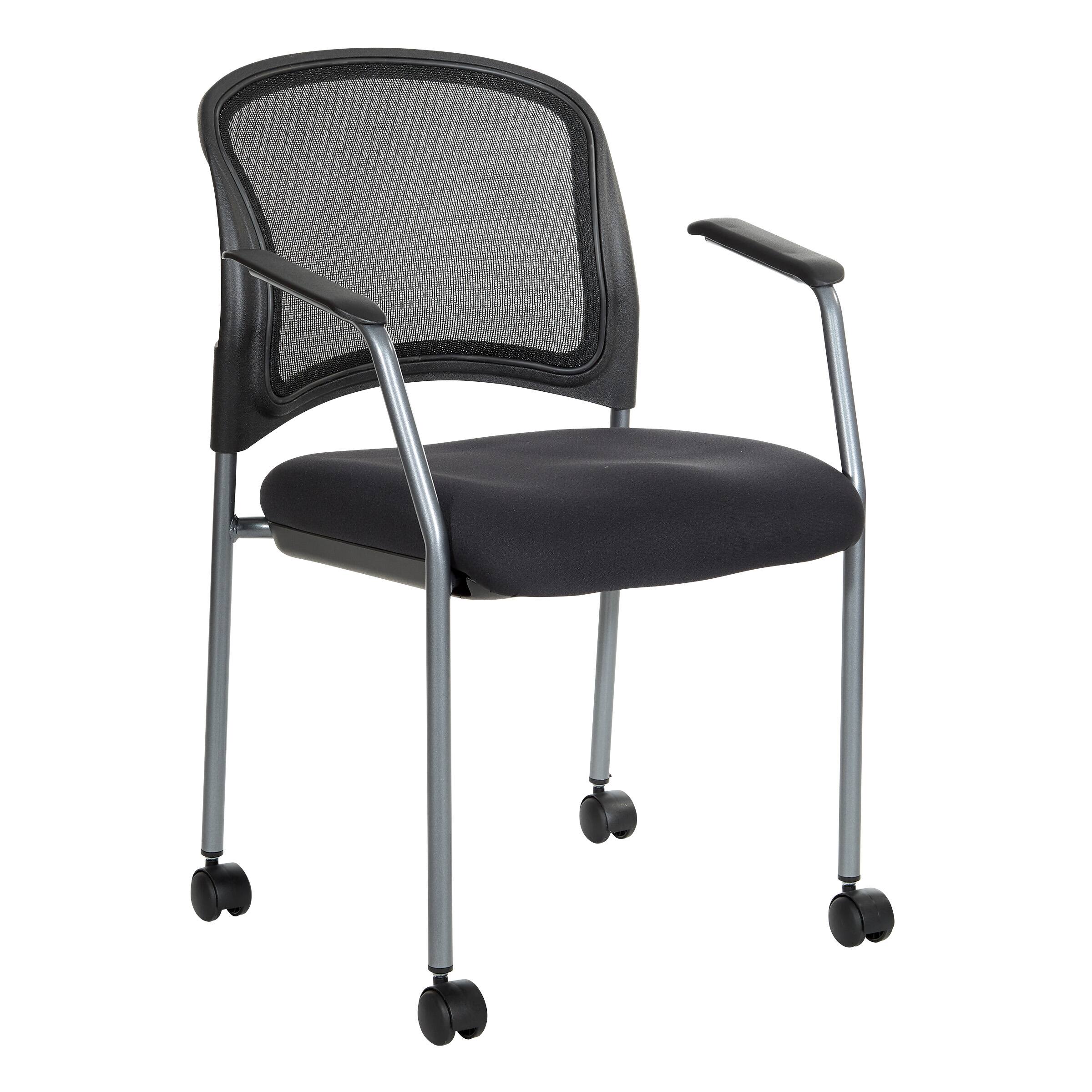 Angle. Office Star Products - Titanium Finish Office Visitors Chair - Coal.