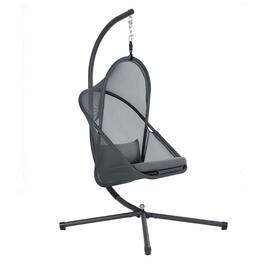 Manhattan Lane - Cery Outdoor Egg Swing Chair, Foldable Stand - Black, Dark Gray