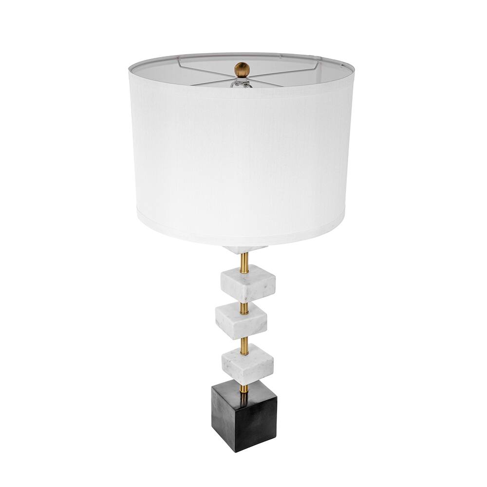 Left. Dexmalle - Dexmalle-Marble Table Lamp-Black White.