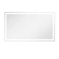 LOVMOR - 48 x 28 Inches Tempered Glass LED Bathroom Mirror with Anti-Fog & 3-Color Dimmable Lighting - silver - Front_Zoom