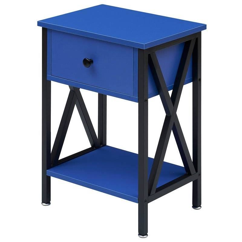 Left. Hivvago - Hivvago Set of 2 - 1 Drawer Nightstand - Blue.