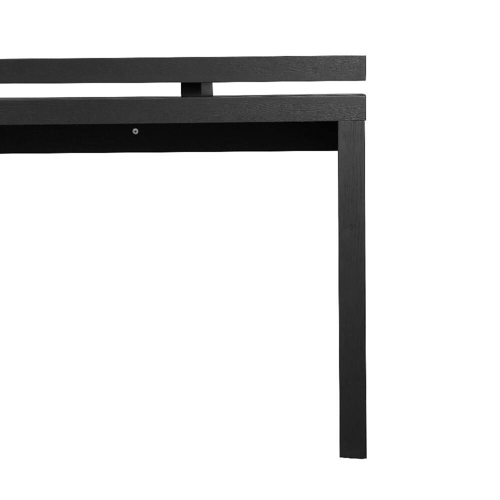 Alt View 8. Loheer - Loheer 60 inch black console table, double board suspension farmhouse entryway table with open storage - Black.