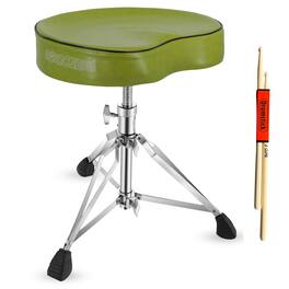 5 CORE - Drum Throne 4" Padded Guitar Stool Drummer Chair Adjustable Musician Seat - Dark Green