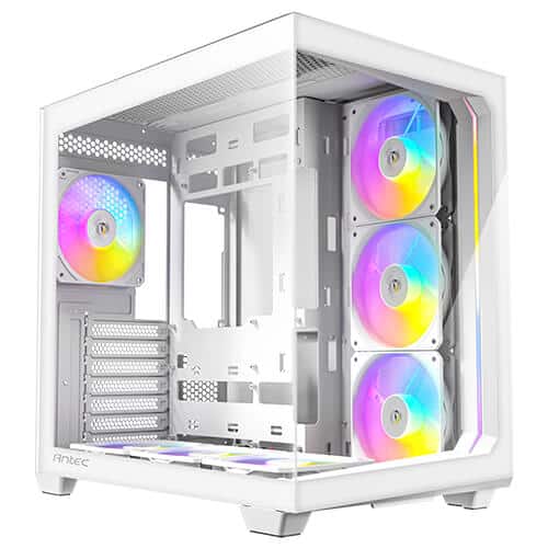 Antec - C5 ARGB White, Mid-Tower ATX PC Case, 7×120mm ARGB PWM Fans Included, Supports Up to 10 Fans, 360mm Radiator Support - White