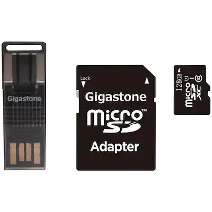 Gigastone Lock
Gigastone Micro SD Adapter
128GB
Micro SDXC