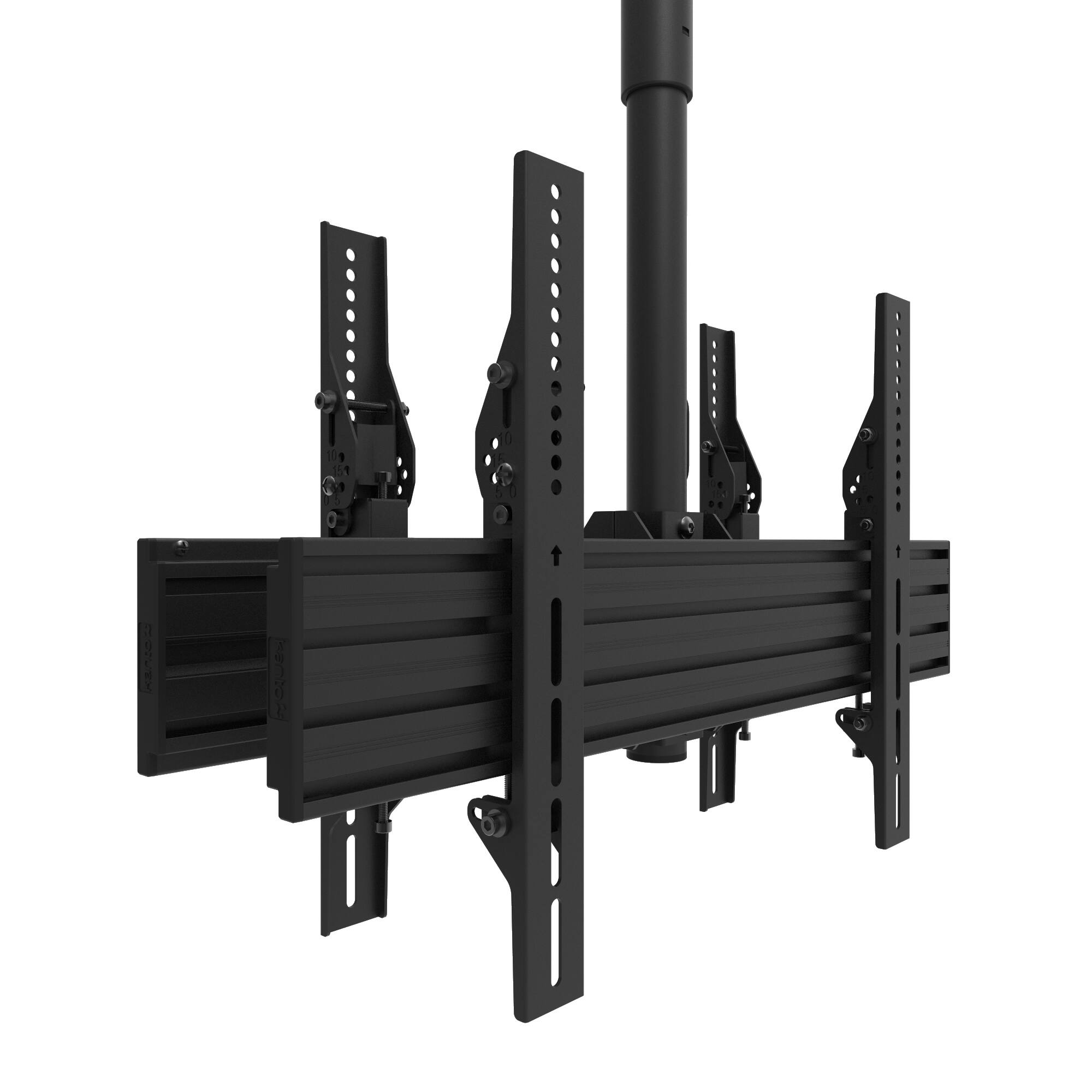 Alt View 1. Kanto - Back-to-Back Dual Screen TV Ceiling Mount for 40” to 80” TVs - Black.