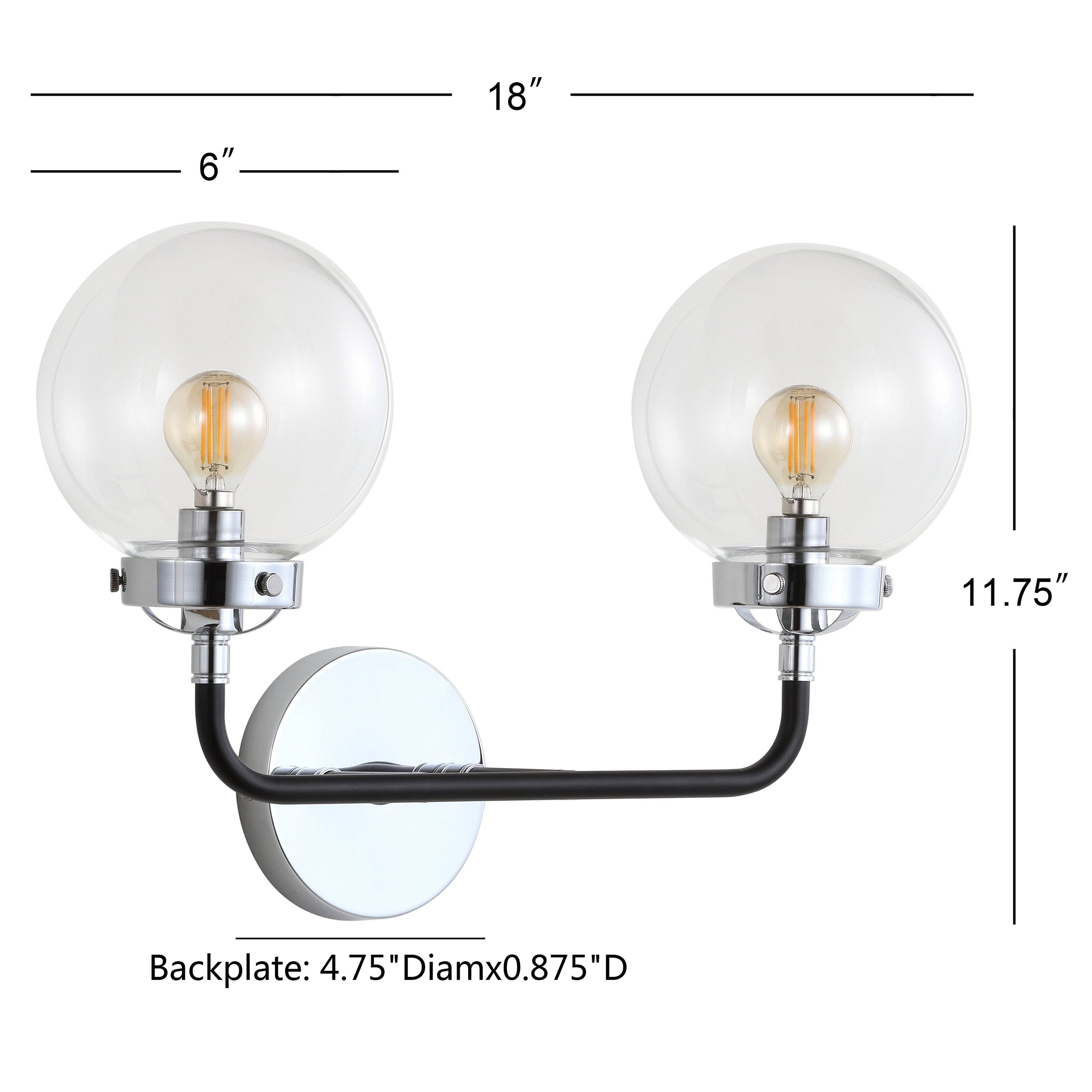 18" 6" 11.75"  
Backplate: 4.75" Diamx0.875"D
