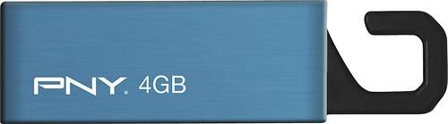 Front Standard. PNY - Attach? 4 GB USB 2.0 Flash Drive - Blue.
