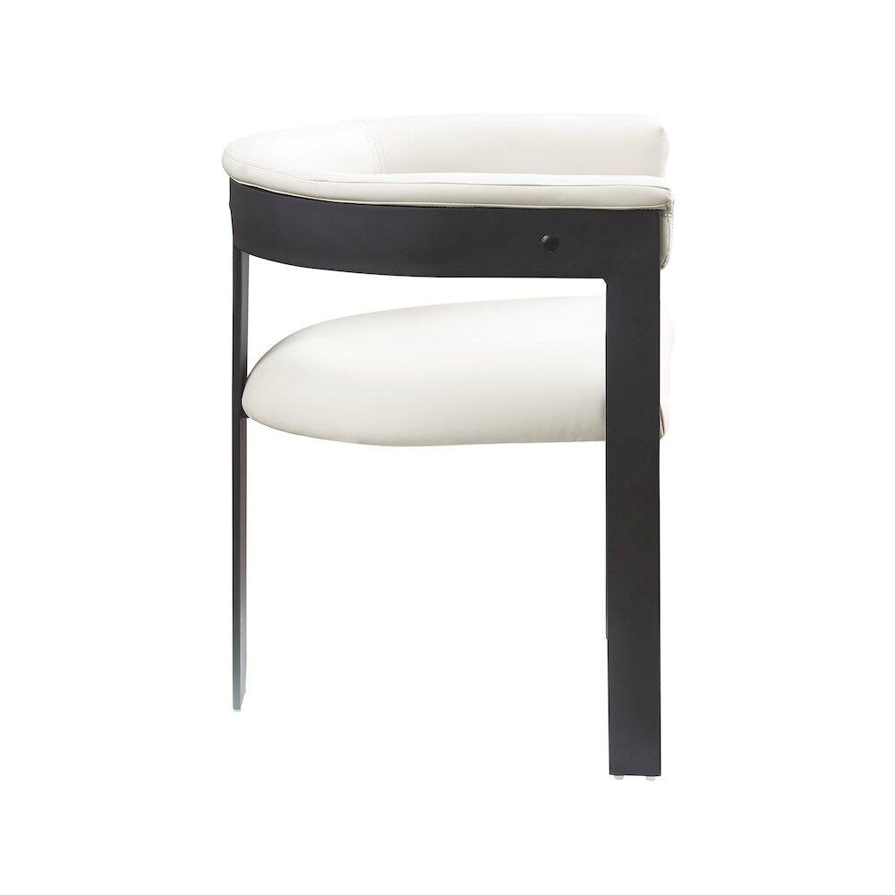 Alt View 3. Meridian Furniture - Romeo Cream Vegan Leather Dining Chair, Set of 2 - Beige.