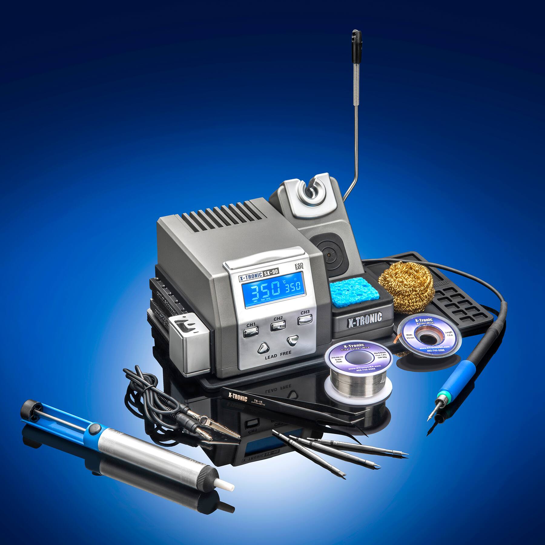 X-TRONIC SX-90 r 350 350 3mg) CH3 CH2 CH1 LEAD FREE

X-TRONIC % Tronic - The - - - - Va - - DE www.negp.com mames

V Tronic Solder, 20 Lish! - - 10ml  pon MED/XV min

X-TRONIC
LEAD FREE
CH1
CH2