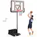 Front. Costway - Costway 7.4-10 FT Basketball Hoop Outdoor System with 44 Inch Shatterproof PC Backboard - Black.