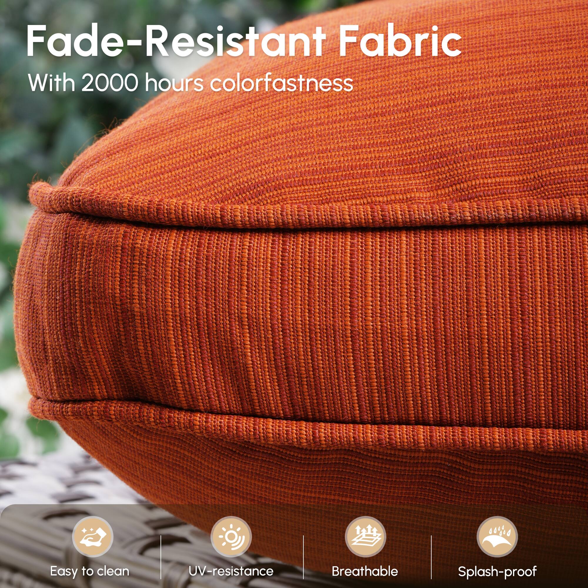 Fade-Resistant Fabric  
With 2000 hours colorfastness  

Easy to clean  
UV-resistance  
Breathable  
Splash-proof