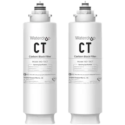 Waterdrop CT Carbon Block Filter
Model: WD-TSCT
Operating Specifications
Operating temperature: 41-100°F
Working pressure: 145-87 psi
Feed water requirement: Municipal tap water
NOTE: Please refer to the user manual for detailed filter instructions
Qingdao Ecopure Filter Co., Ltd.
24/7
Tel: +86-359-3353-8131
Email: service@waterdropfilter.com
Address: No.13, Tonghe Road, Jiaonan, China
E-mail: service@waterdropfilter.com
Made in China
Waterdrop CT Carbon Block Filter
Model: WD-TSCT
Operating Specifications
Operating temperature: 41-100°F
Working pressure: 145-87 psi
Feed water requirement: Municipal tap water
NOTE: Please refer to the user manual for detailed filter instructions
Qingdao Ecopure Filter Co., Ltd.
24/7
Tel: +86-359-3353-8131
Email: service@waterdropfilter.com
Address: No.13, Tong