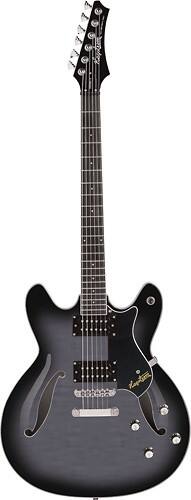 Front Standard. Hagstrom - UltraLux Series Viking II 6-String Full-Size Electric Guitar - Cosmic Black Burst.