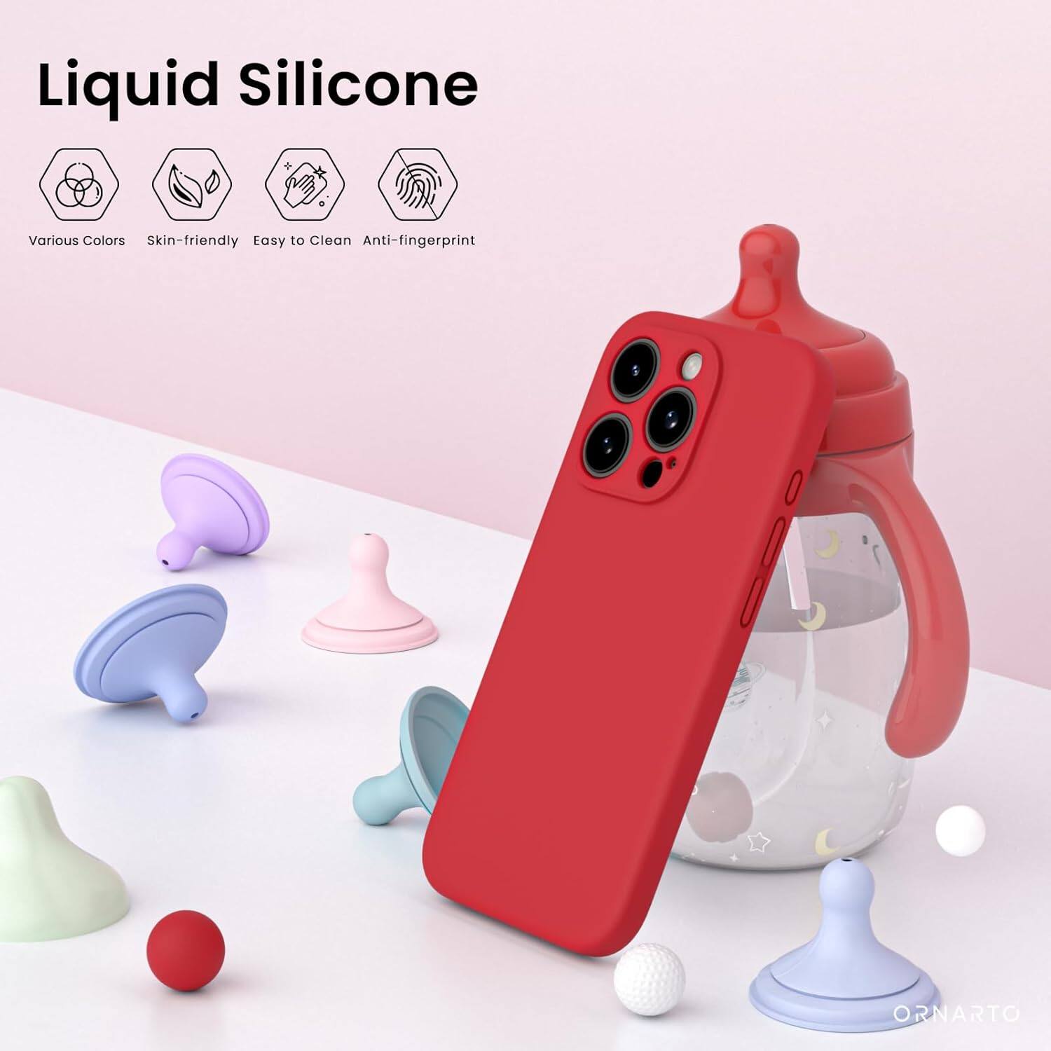 Liquid Silicone, Various Colors, Skin-friendly, Easy to Clean, Anti-fingerprint, ORNARTO