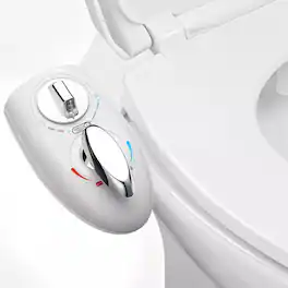 Sugift - Non-Electric Warm Water Bidet Attachment with Dual Self-Cleaning Nozzles and Adjustable Pressure - White