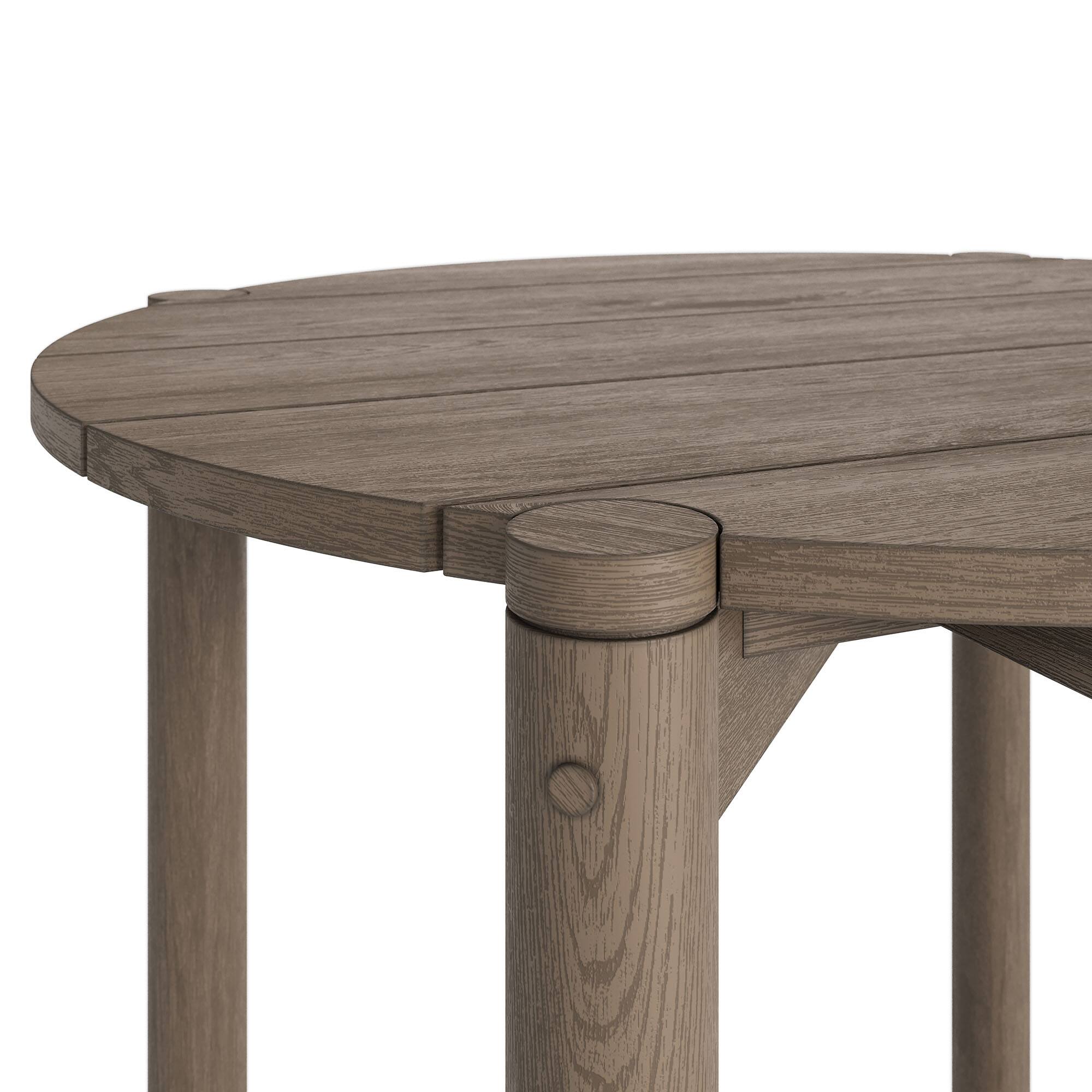 Alt View 4. Modway - Eleni Round 35 Inch Outdoor Teak Wood Round Bar Table by Modway - Weathered Gray Teak.
