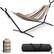 Front. Sorbus - Sorbus Double Hammock With Steel Stand - Portable Carrying Case Included - Brown stripes.