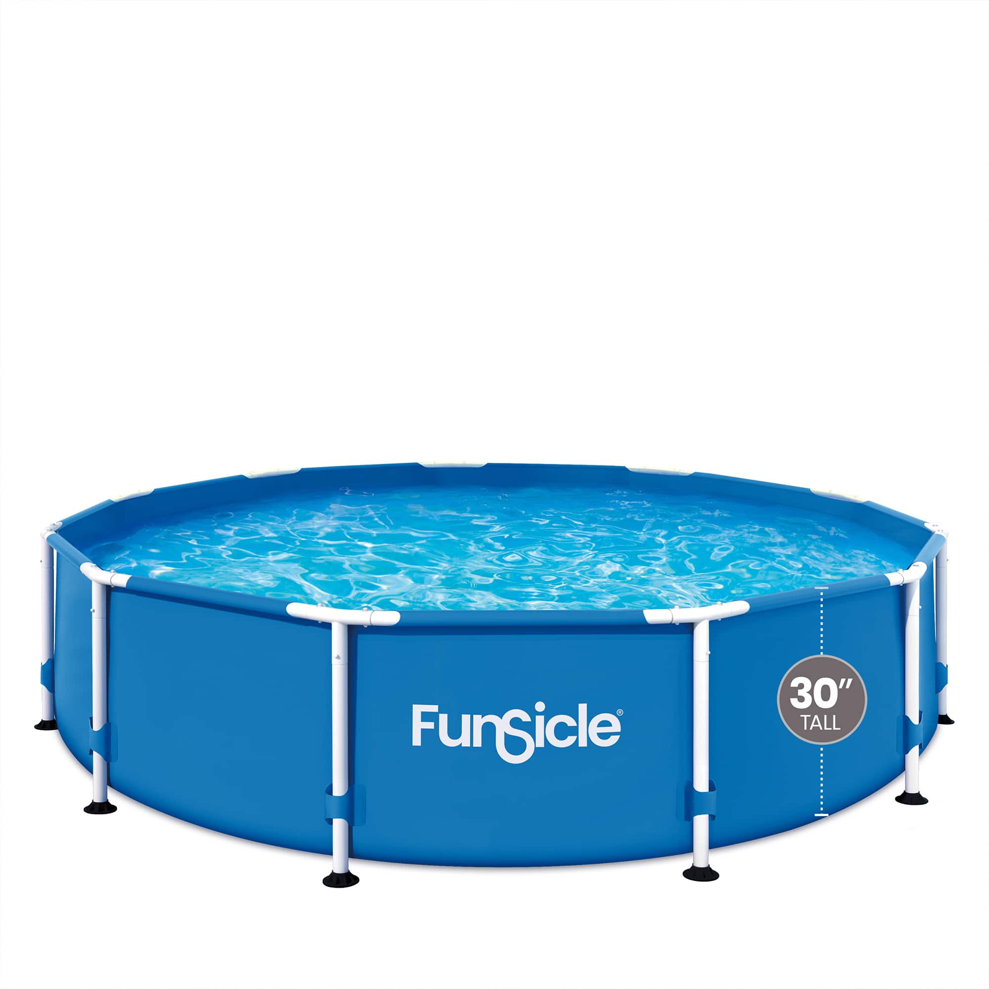 Funsicle - 12' x 30" Outdoor Activity Round Frame Above Ground Swimming Pool Set - Blue