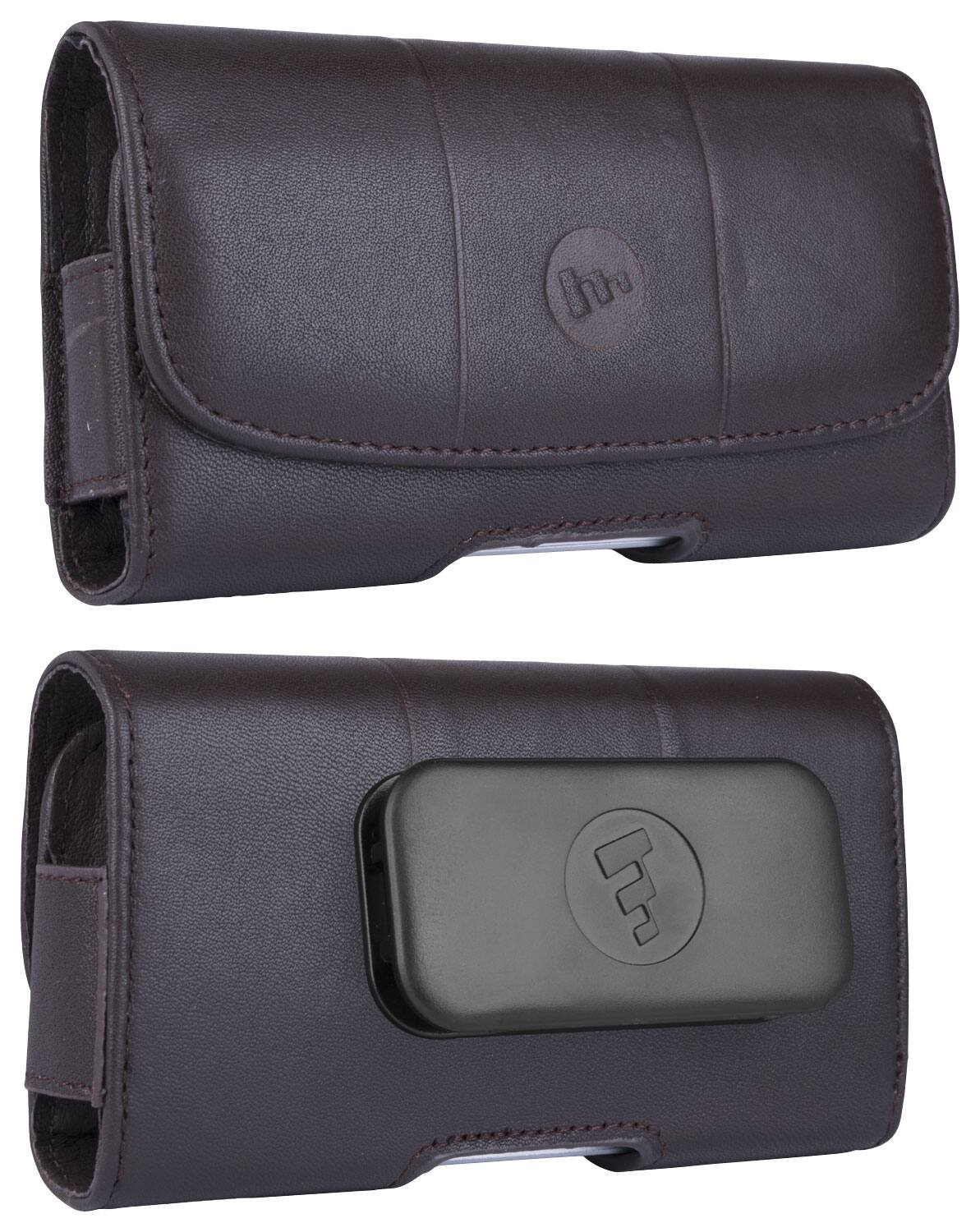 Front. mophie - Hip Holster 8000 Belt-Clip Case for Apple® iPhone® 5 - Brown.