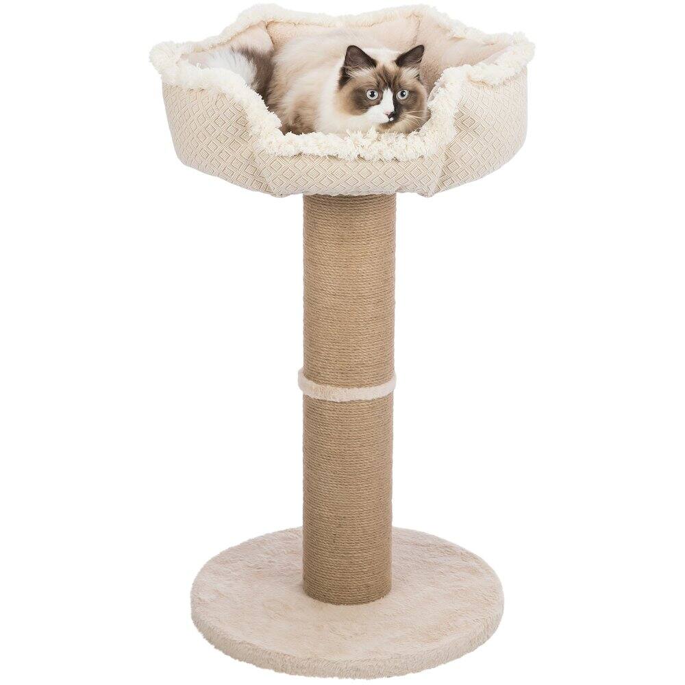 Left. TRIXIE - Boho Cat Tree, 38.2" Tall, Beige - Beige.