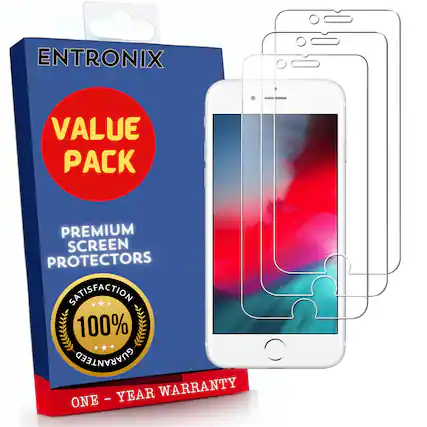 ENTRONIX
VALUE PACK
PREMIUM SCREEN PROTECTORS
SATISFACTION 100% GUARANTEED
ONE - YEAR WARRANTY