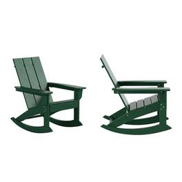 WestinTrends - Ashore Outdoor Patio Modern Adirondack Rocking Chair (Set of 2) - Dark Green