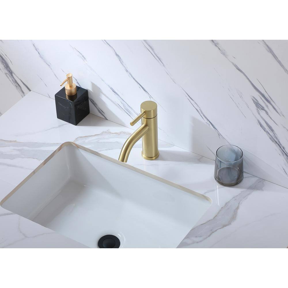 Alt View 8. Elegant Kitchen and Bath - Victor Single Hole Single Handle Bathroom Faucet in Brushed Gold - Brushed Gold.