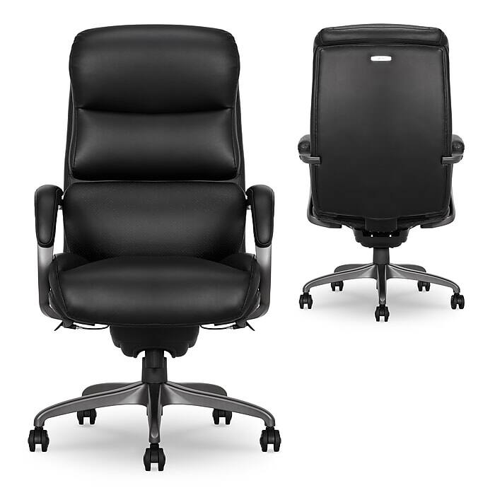 Alt View 2. La-Z-Boy - La-Z-Boy Aberdeen Ergonomic Bonded Leather Swivel Executive Chair, Black (51545-BLK) - Black.