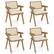Front. Costway - Set of 4 Rattan Accent Chairs Leathaire Dining Chairs Modern Living Room Chairs - White + Natural.
