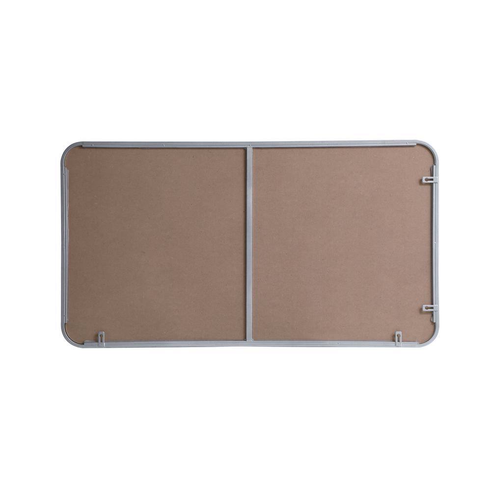 Angle. Elegant Decor - Soft corner metal rectangular mirror 22x40 inch in Silver - Silver.