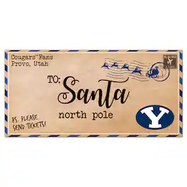 Fan Creations - BYU Cougars 6'' x 12'' Letter to Santa Sign - Multicolor
