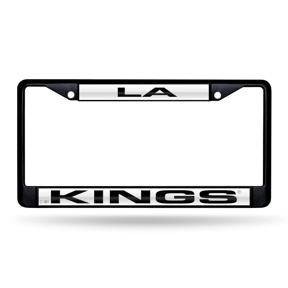 Front. Rico Industries - Los Angeles Hockey King's Black Metal License Plate Frame Holder - Multi.