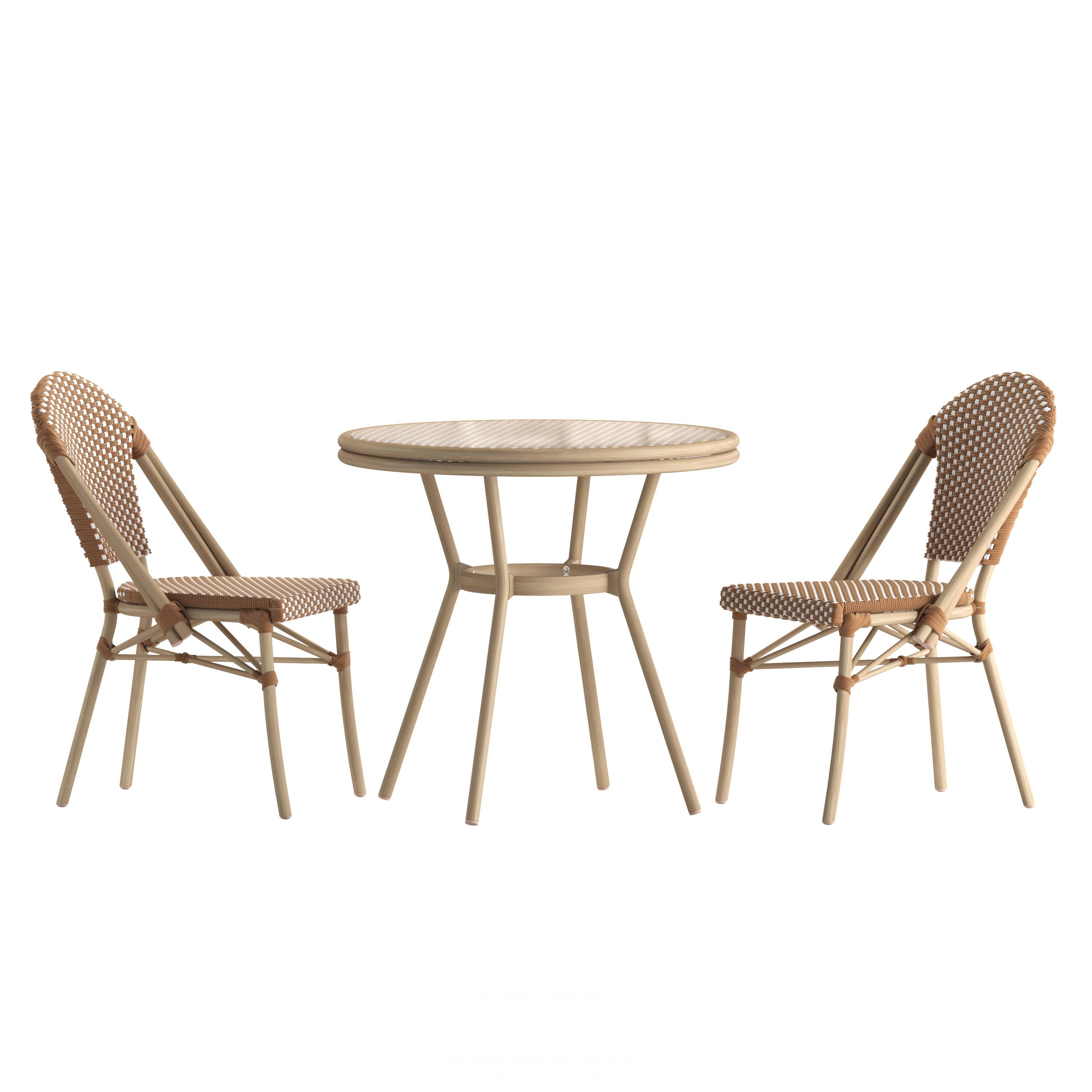 Natural & White Rattan/Light Natural Frame
