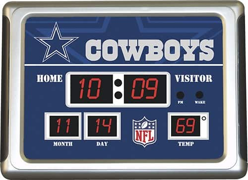 NFL Dallas Cowboys Scoreboard Desk Clock, Small, Multicolor : Buy