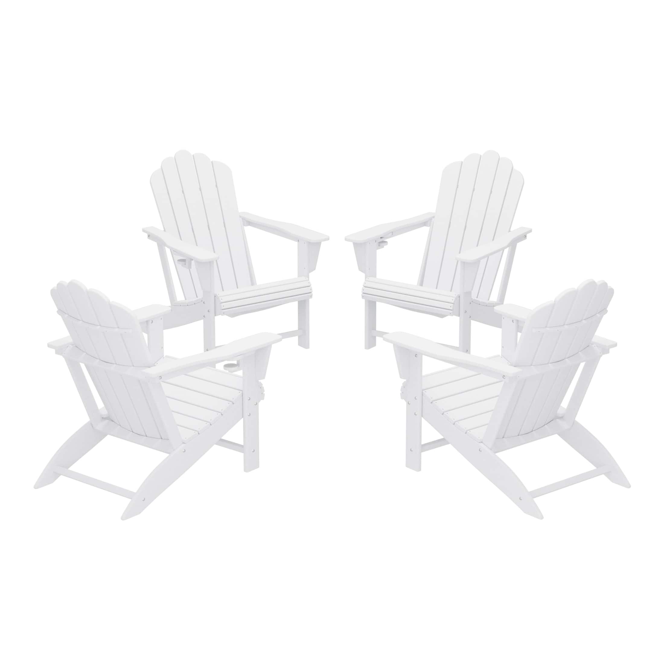 WestinTrends - Highland Outdoor Patio HDPE Adirondack Chairs With Cup Holders (Set of 4) - White price history on PriceWatchPro