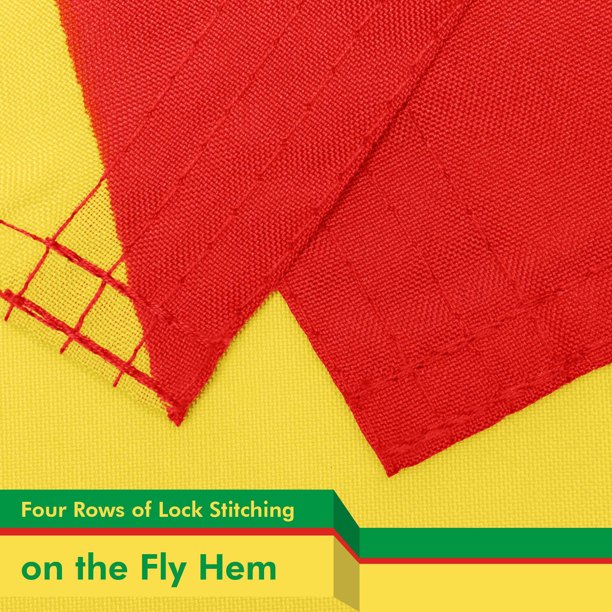 Four Rows of Lock Stitching on the Fly Hem
