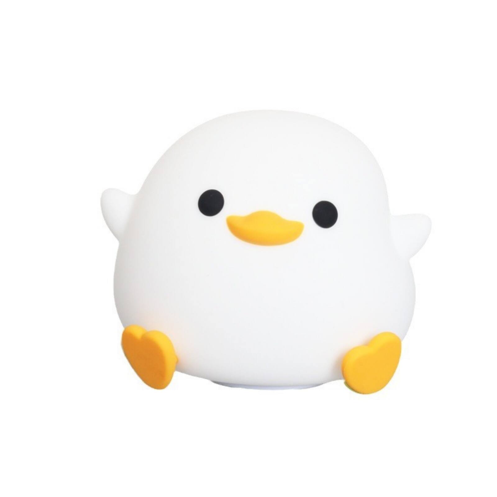 Front. Cluzine - Cute Duck Silicone Touch LED Night Light, Rechargeable Dimmable Lamp for Kids Bedroom & Nursery.