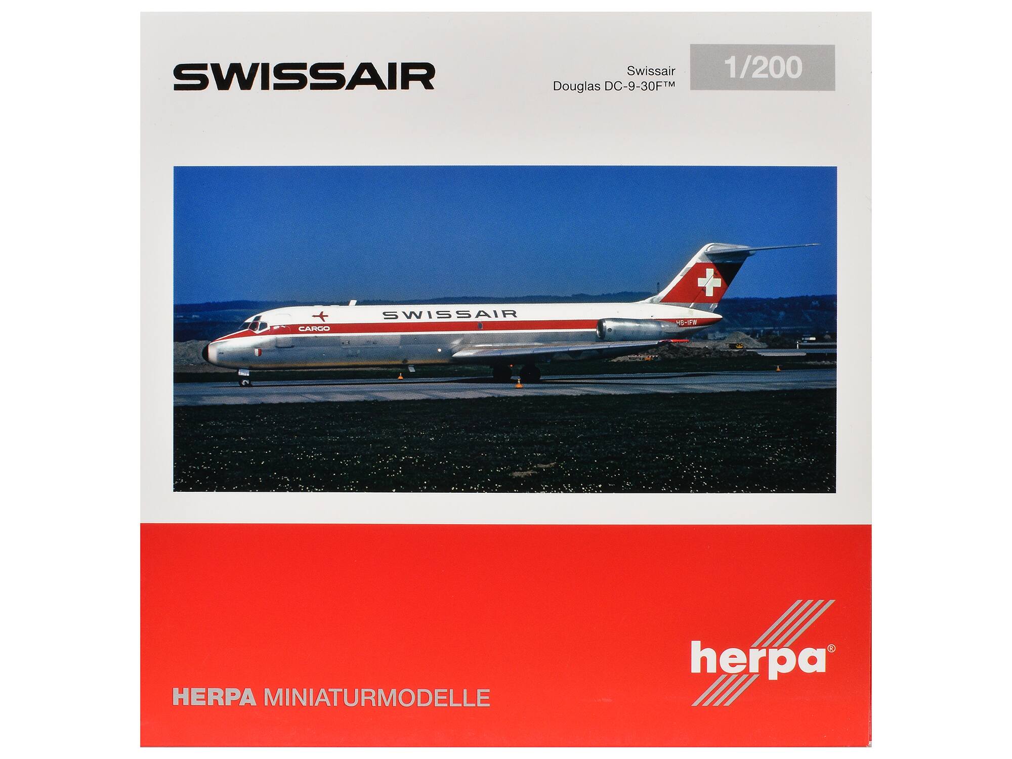 SWISSAIR Swissair Douglas DC-9-30FTM 1/200 CAROO SWISSAIR + ME-S HERPA MINIATURMODELLE herpa