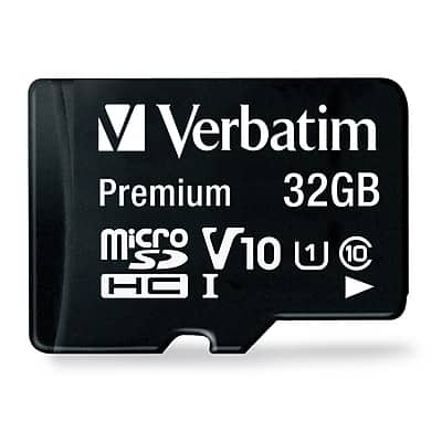 Verbatim - Premium 32GB microSDHC Memory Card with Adapter, Class 10, UHS-I, V10