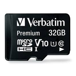 Verbatim - Premium 32GB microSDHC Memory Card with Adapter, Class 10, UHS-I, V10