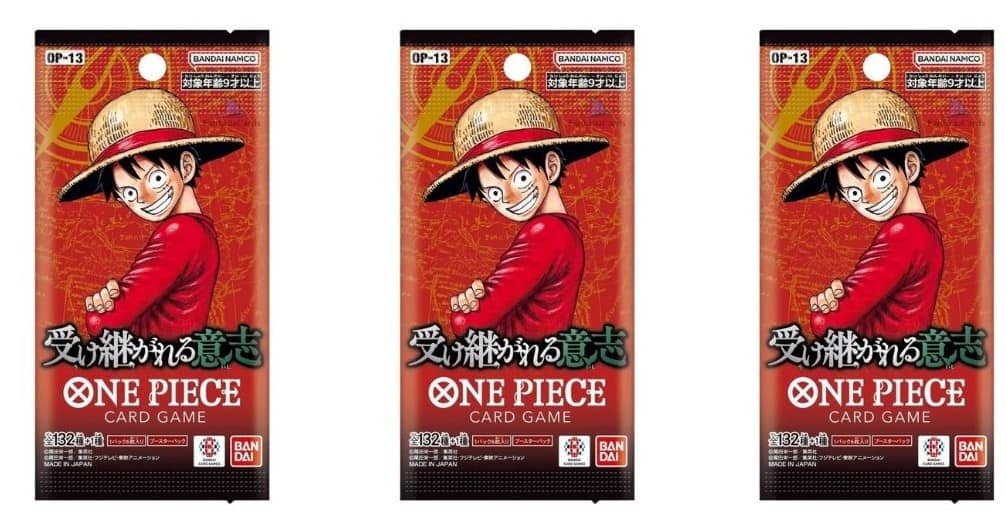 Bandai - One Piece Card Game Carrying On His Will OP-13 Booster Pack (Japanese) - 3 Packs - 18 Cards