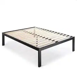 Hivvago - King size 18 Inch Easy Assemble Metal Platform Bed Frame Wooden Slats - Black