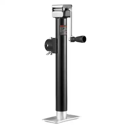 Front. VEVOR - Trailer Jack, 5000 lbs Dynamic Load Capacity, Weld-on Pipe-Mount Swivel Trailer Jack with Ergonomic Handle, 15-inch - Black;Silver.