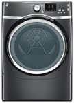 Front. GE - 7.5 Cu. Ft. 10-Cycle Steam Electric Dryer - Diamond Gray.