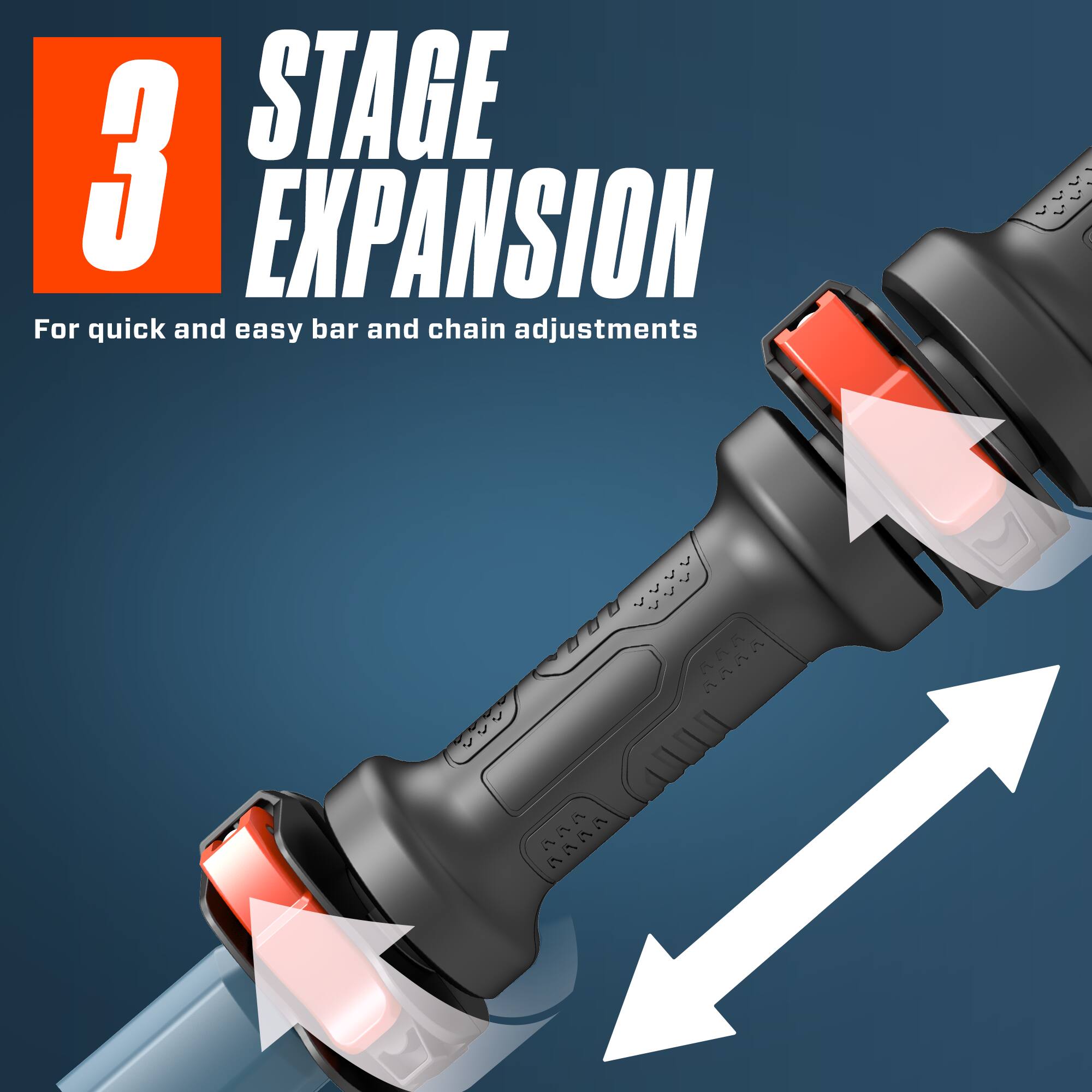 STAGE 3 EXPANSION  
For quick and easy bar and chain adjustments