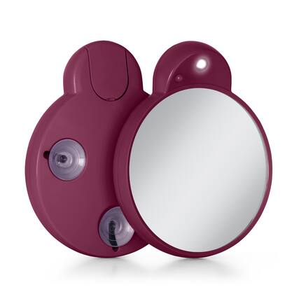 Front. Zadro - LED Lighted Compact Mirror with 10X Magnification and Suction Cups for Easy Mounting - Magenta.