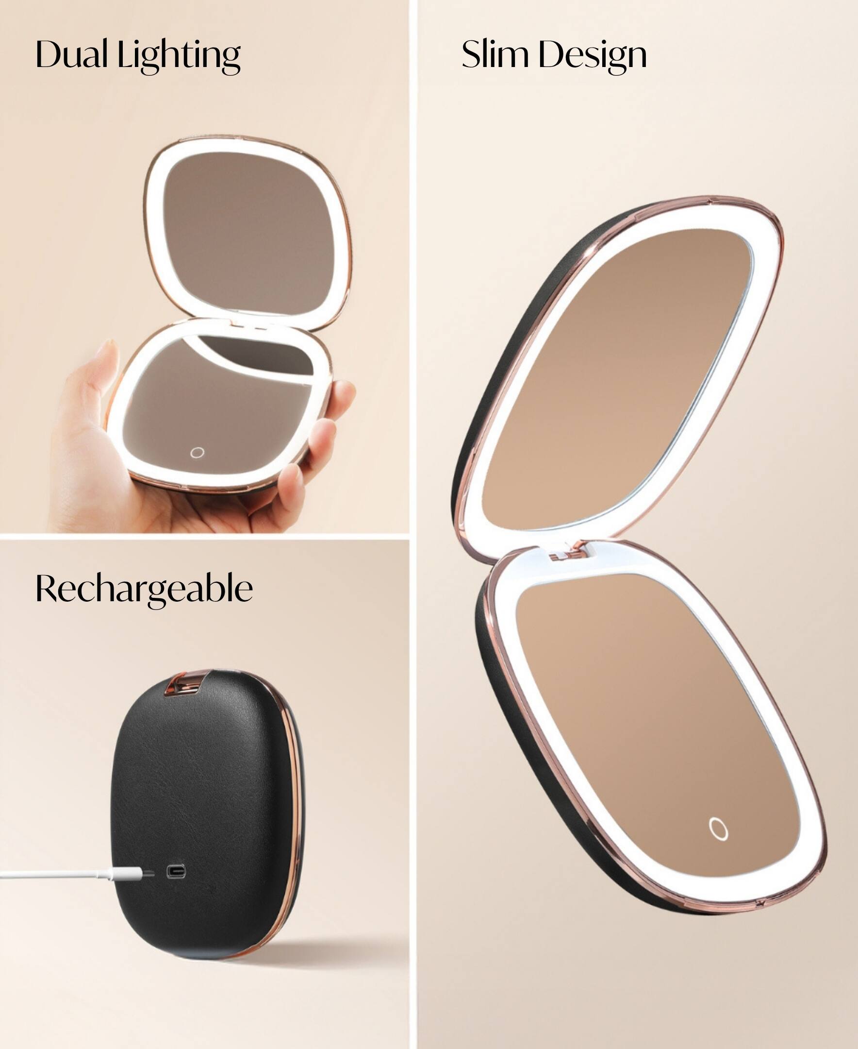 Dual Lighting  
Slim Design  
Rechargeable