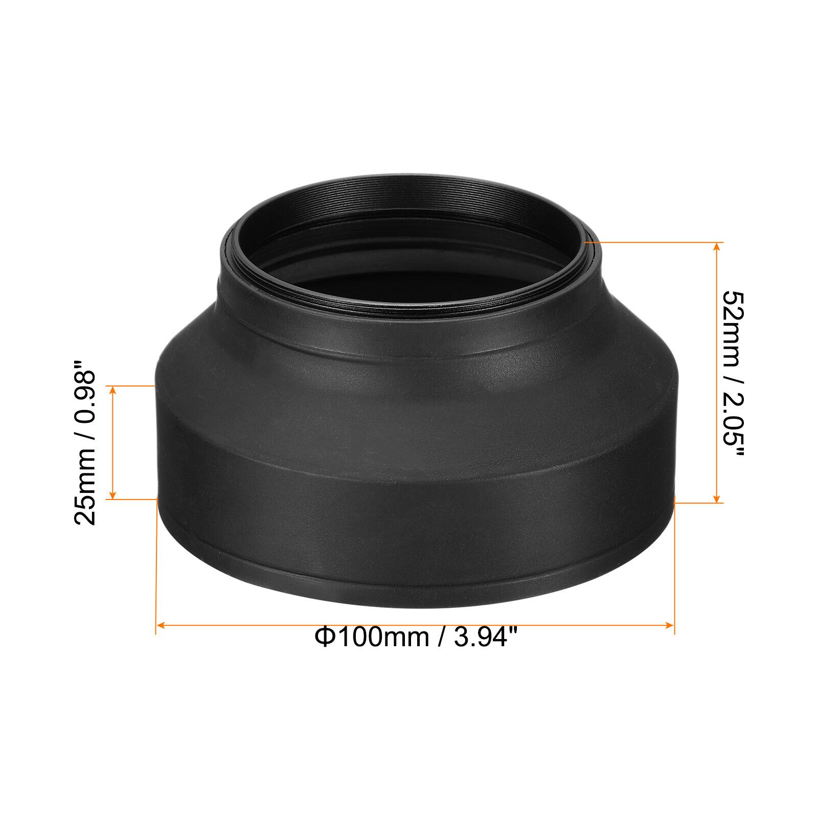 0.98" / 25mm  
52mm / 2.05"  
100mm / 3.94"